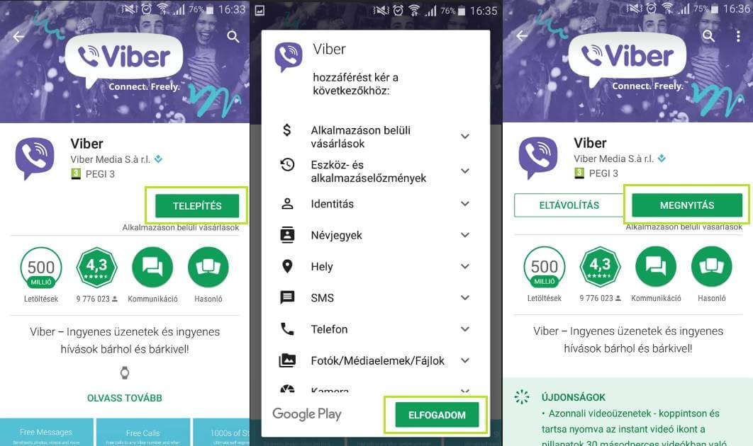 Viber letöltés magyar nyelven androidra