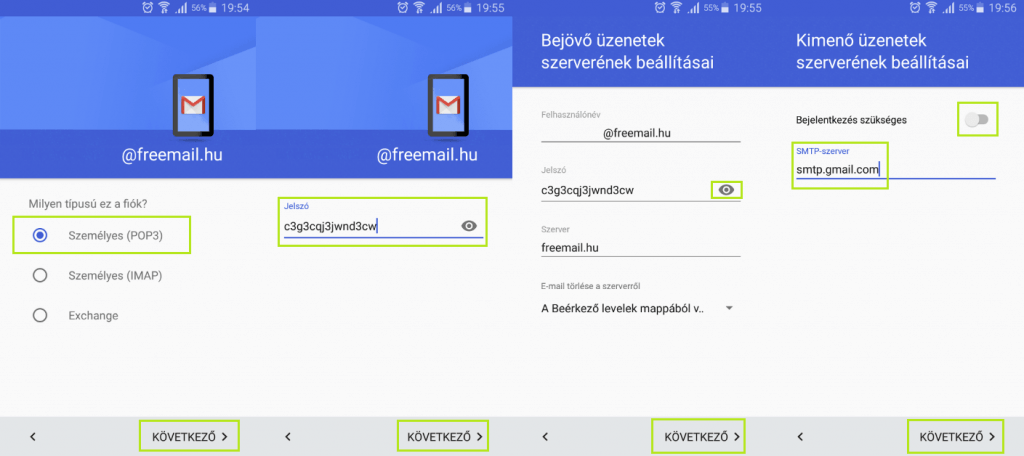 Freemail android beállítása útmutató